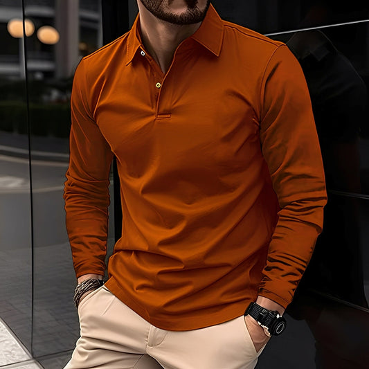 Stephen - Bequemes Langarm-Poloshirt für Herren