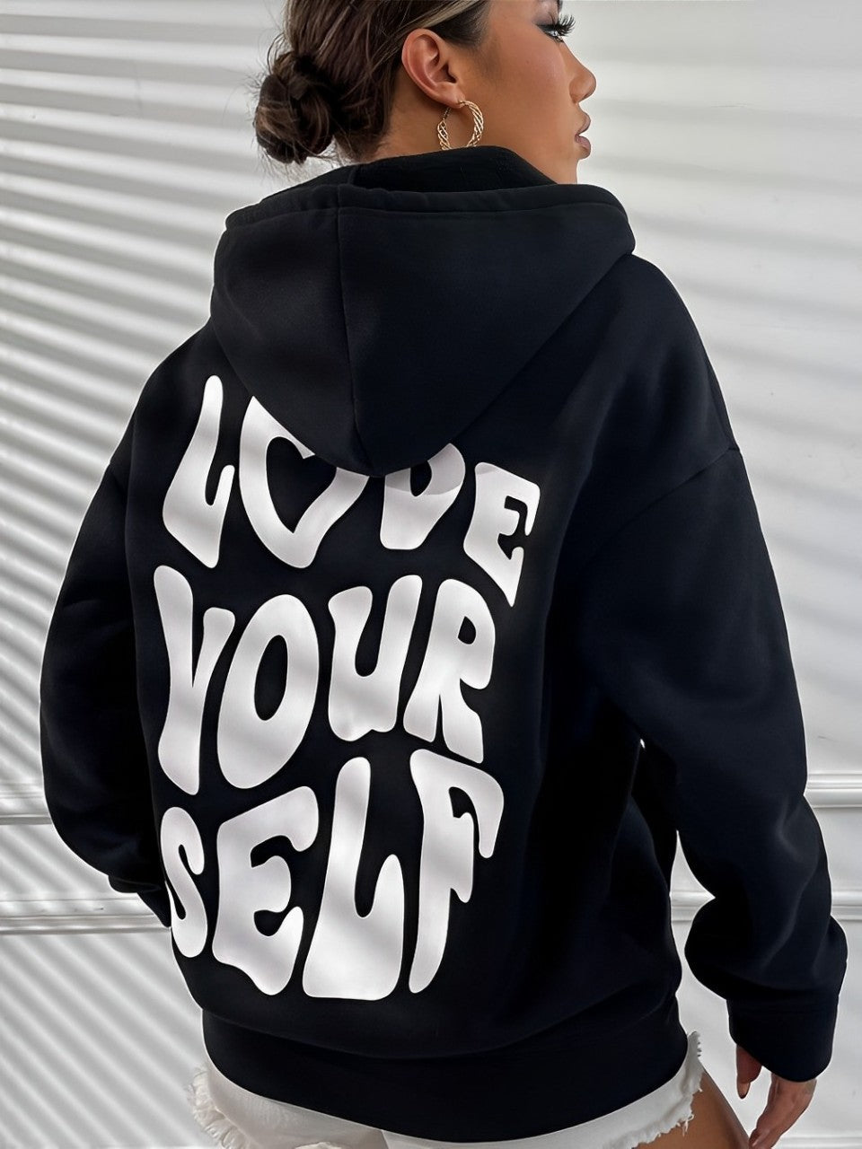Daria – Gedruckter Baumwoll-Hoodie