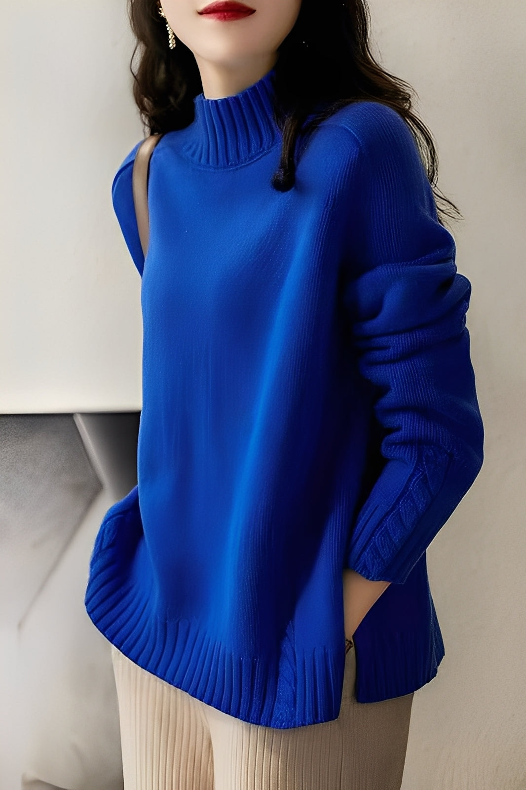 Karolyn - Einfacher, eng sitzender Damenpullover