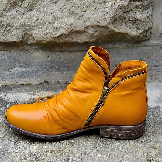 Veronica - Zeitlose Lederstiefel für Damen mit Reißverschluss