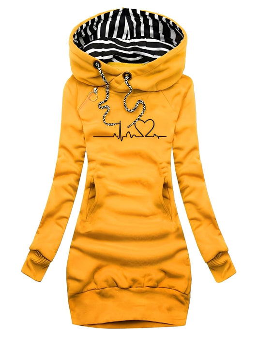 Jaidyn - Stilvolles Kapuzen-Sweaterkleid für Damen