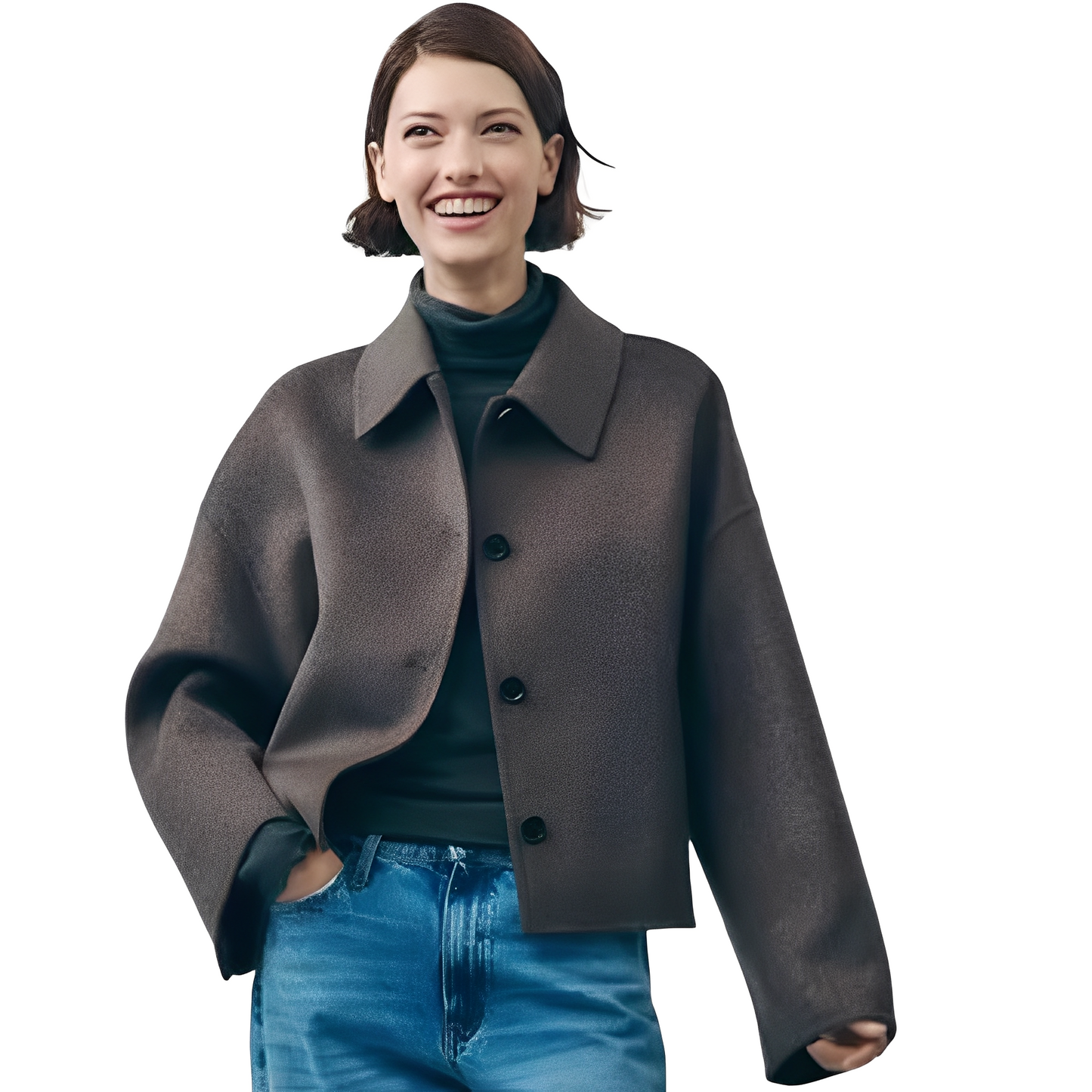 Evaline - Damenjacke mit Knöpfen und lässigem Schnitt