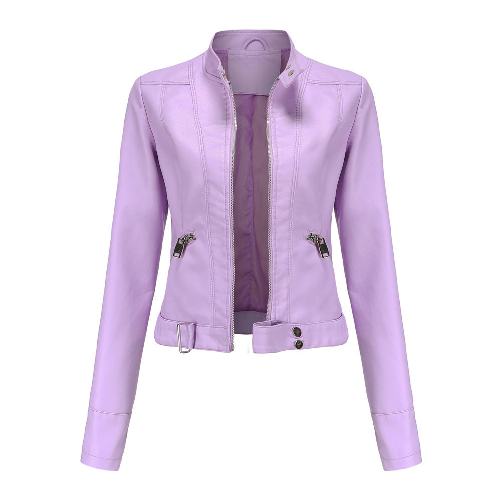 Madeline - Trendige Damenlederjacke mit Kragen