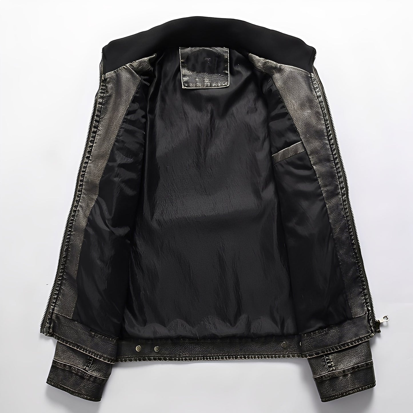 Kevin - Klassische Lederjacke für Herren mit Taschen