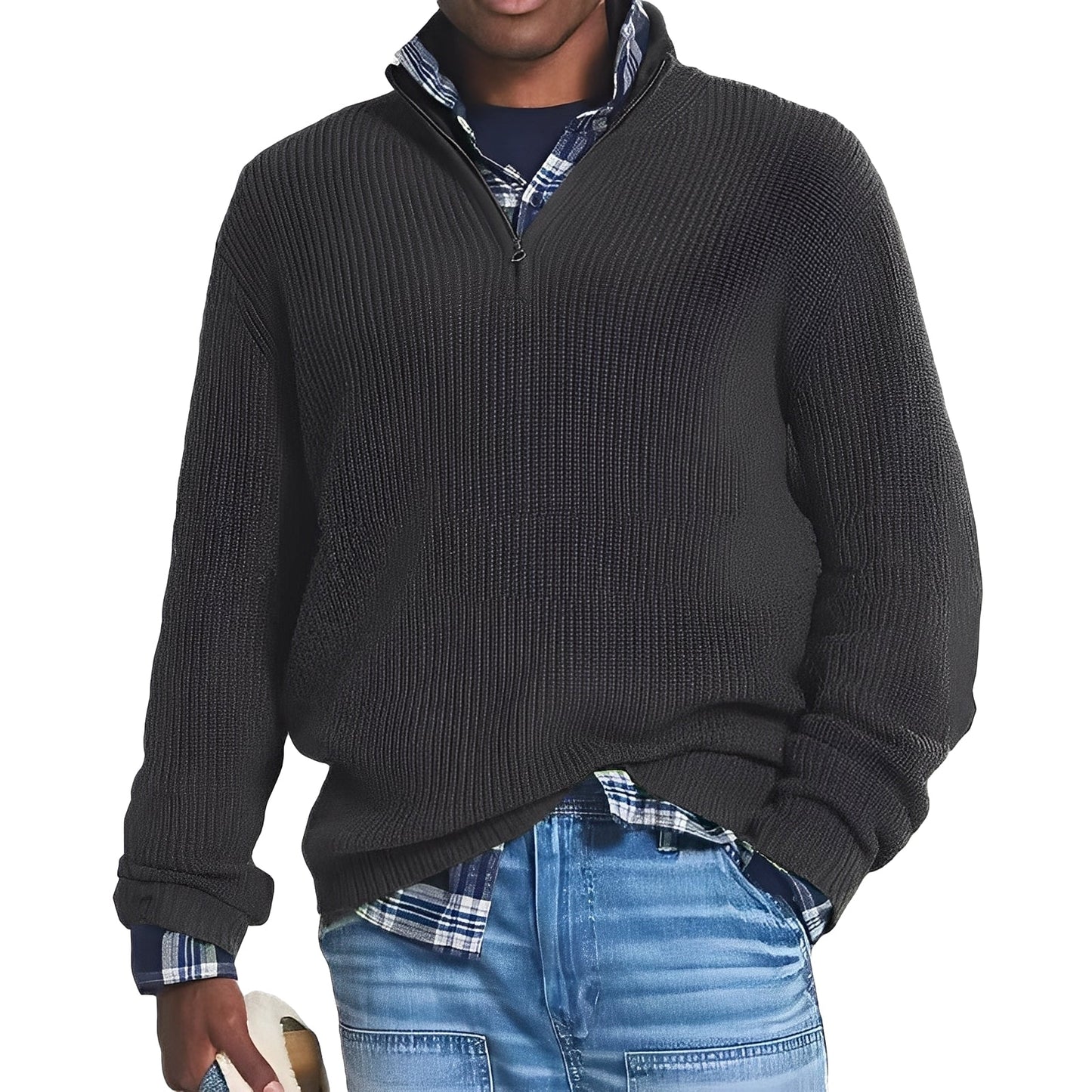 Edward - Zeitgemäßer Kaschmirpullover für Herren mit Zipper