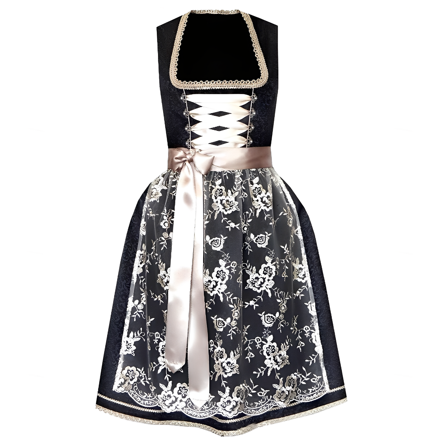 Zella - Frauen Oktoberfest-Kleid mit Schnürung und Design