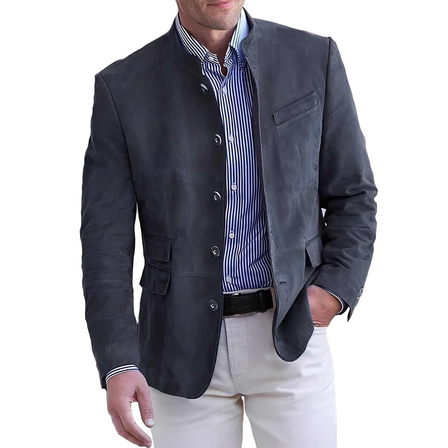 Geoffrey - Leichte Herrenjacke mit Knöpfen