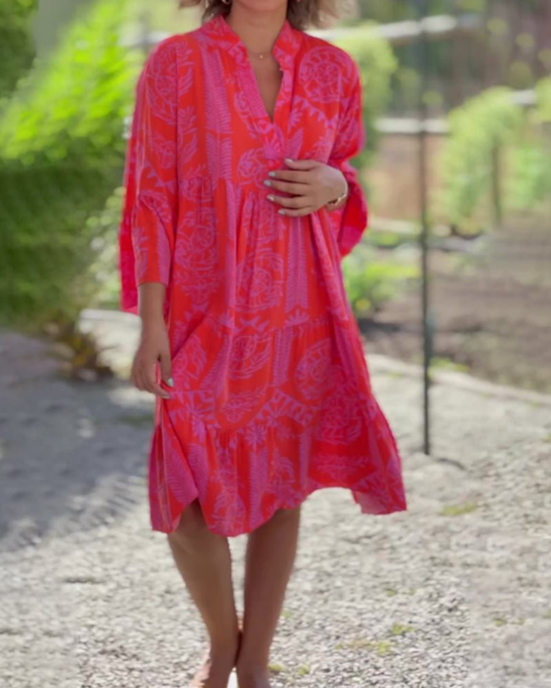 Mia – Kleid mit Geo-Boho-Muster