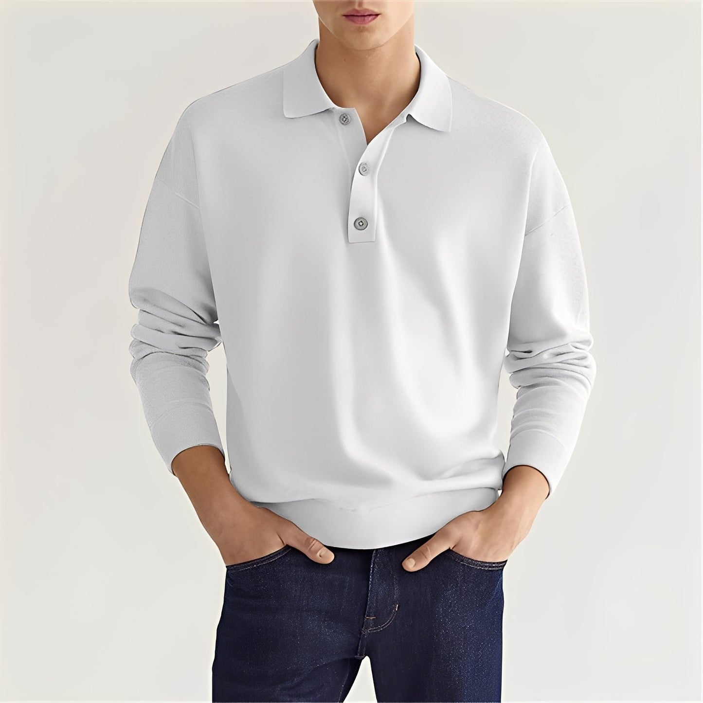 Dominic - Gemütliches Langarm-Poloshirt für Herren