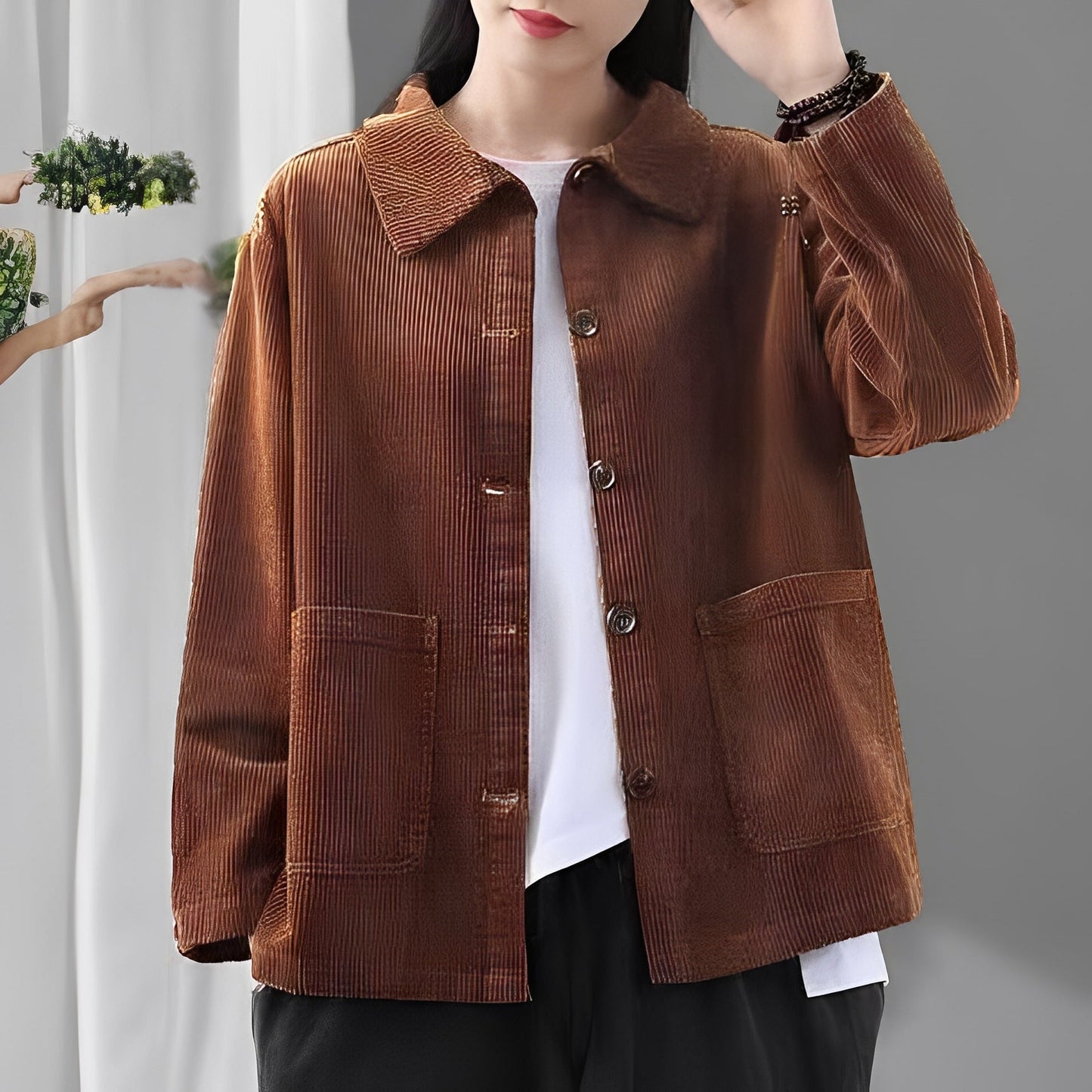 Chloe - Bequeme Cordjacke mit Taschen für Damen