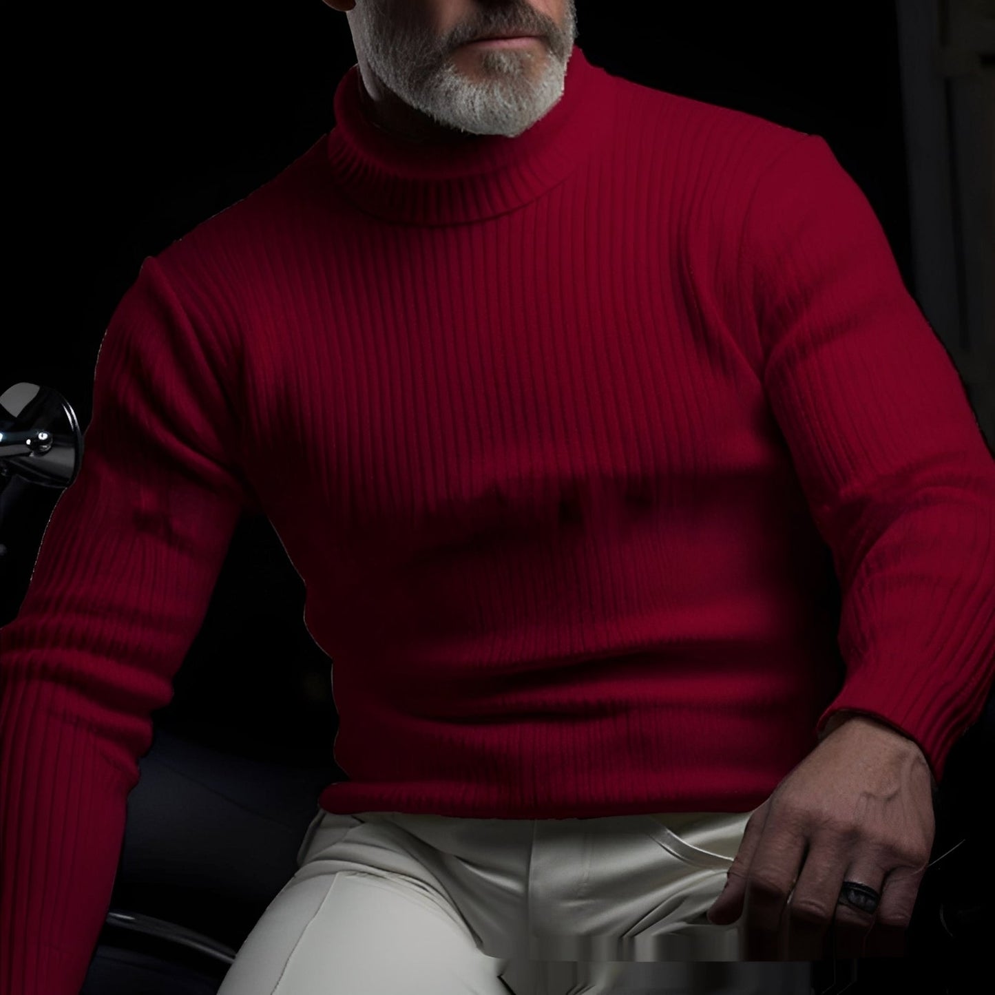Randolf - Schicker, einfacher Herrenrollkragenpullover