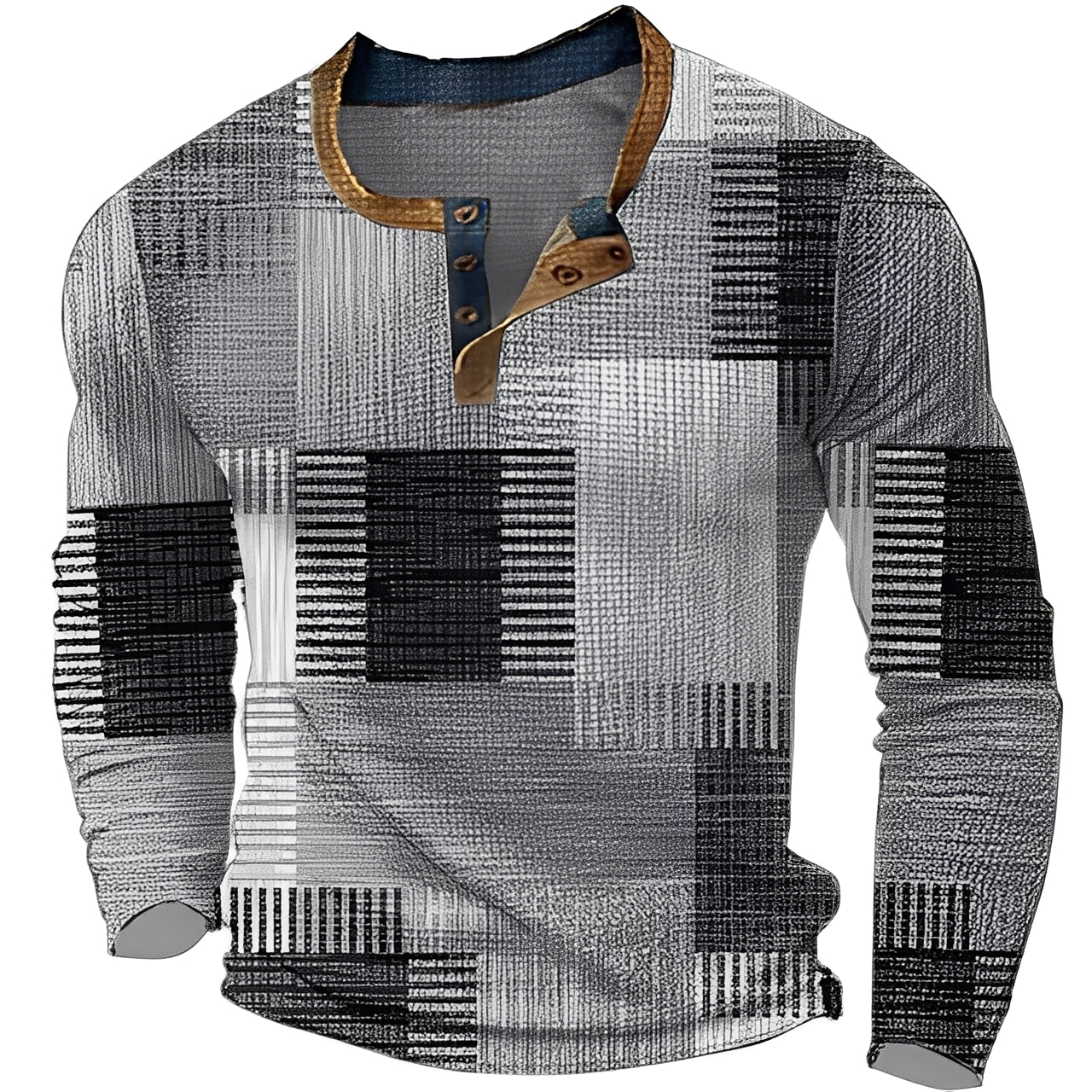 Brennan - Komfortables, bedrucktes Herren-Langarmshirt