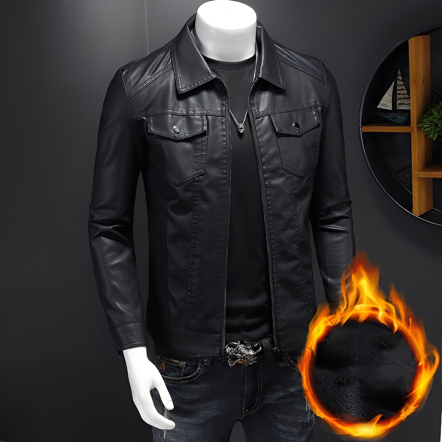 Brycen - Klassische, elegante Herrenlederjacke