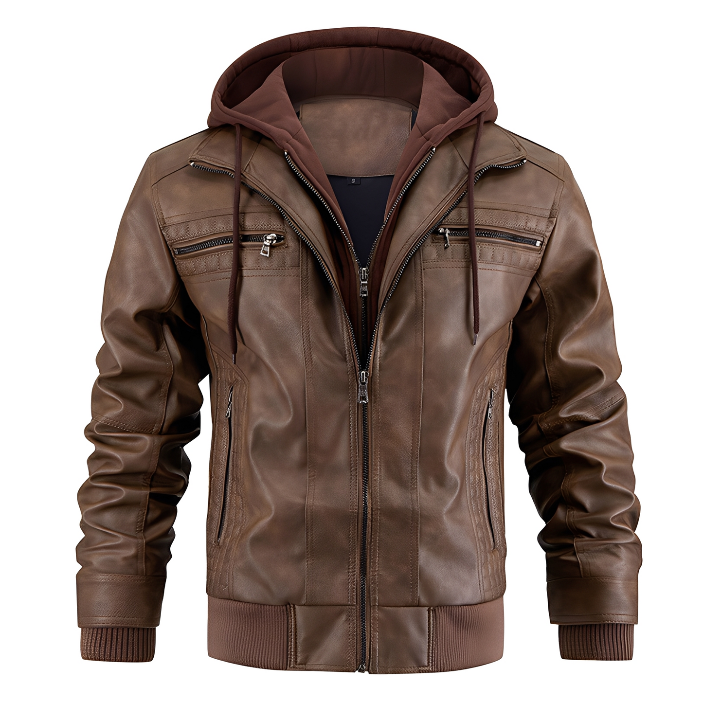 Everard - Klassische Herren-Motorradjacke mit Kapuze