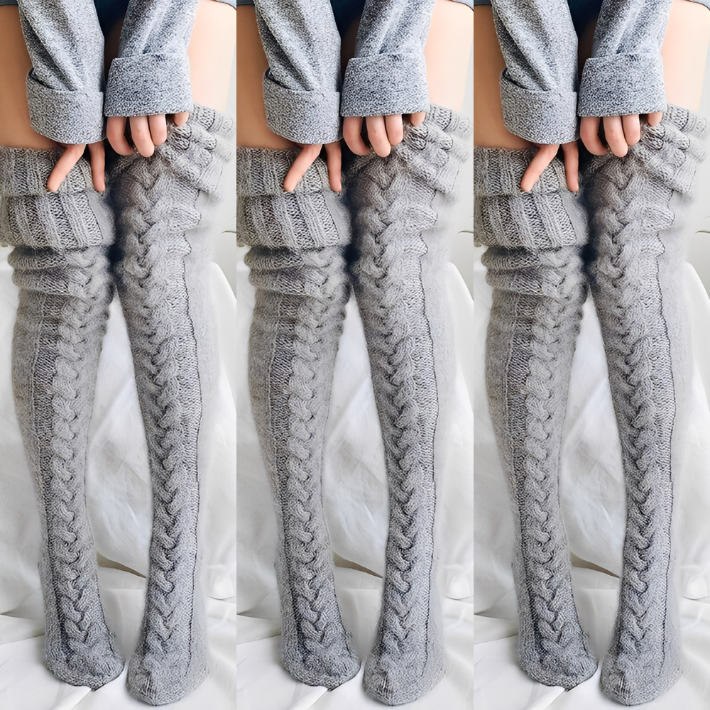Hailee - Angenehm warme, gestrickte Overknee-Socken für Damen