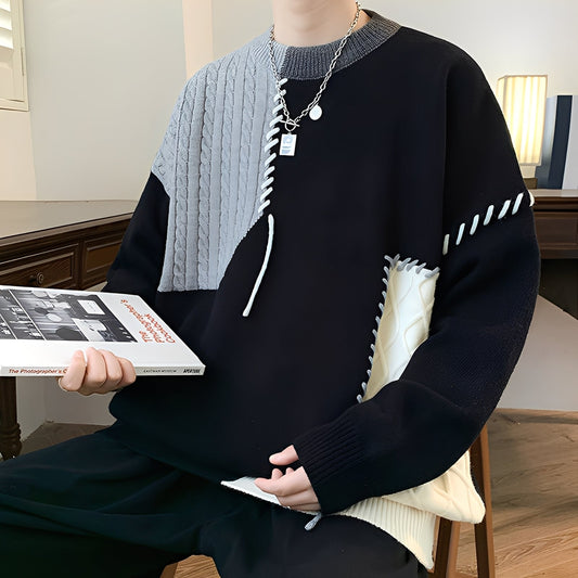 Carter - Stilvoller, warmer Herrenpullover im Patchwork-Stil
