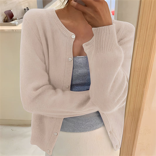 Jaqueline - Einfacher, stilvoller Damenstrickcardigan