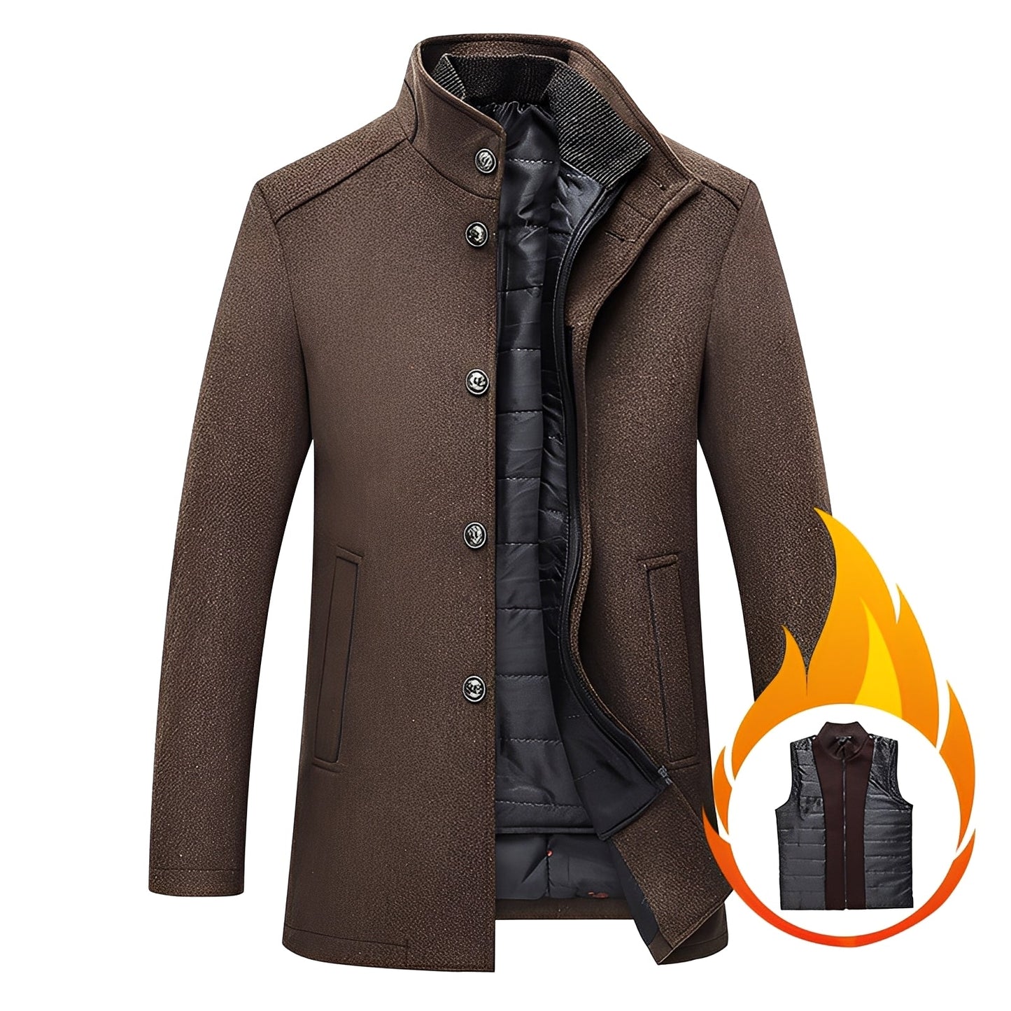 Axton - Elegante Herrenjacke aus Wolle mit Weste