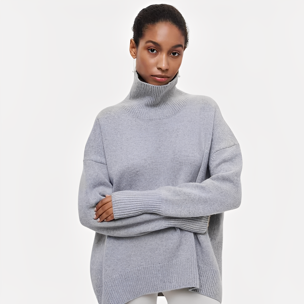 Margery - Damenpullover mit lässigem Schnitt und hohem Kragen