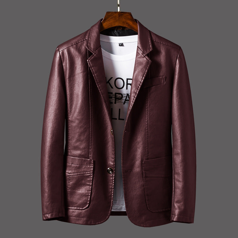 Duncan - Herrenlederjacke mit zeitgemäßem Knopfdesign