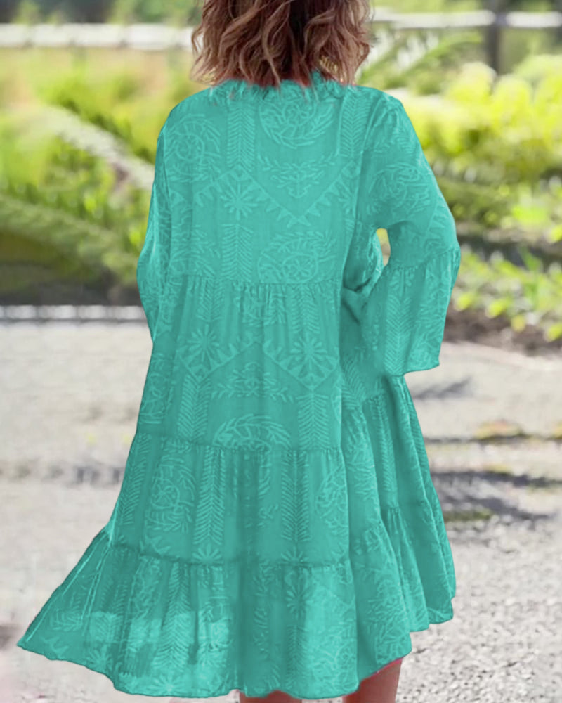 Mia – Kleid mit Geo-Boho-Muster