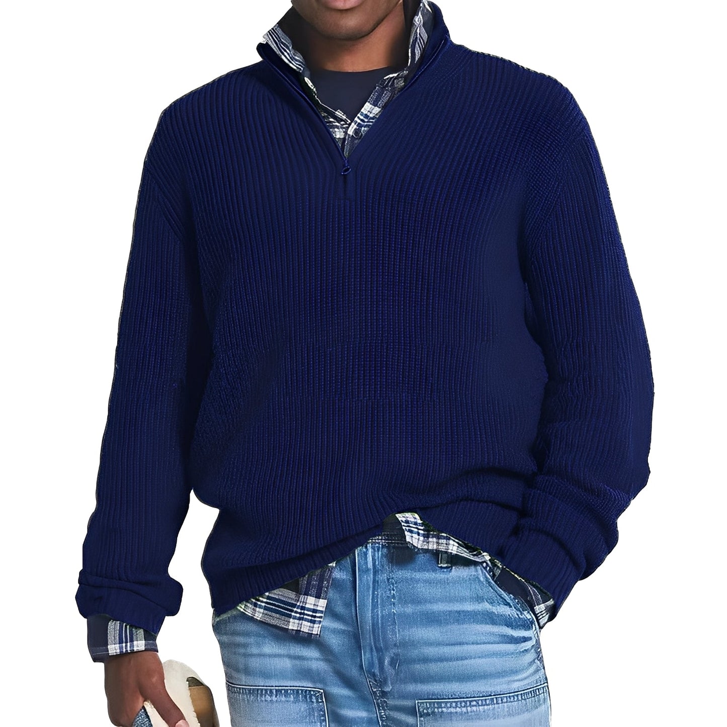 Edward - Zeitgemäßer Kaschmirpullover für Herren mit Zipper