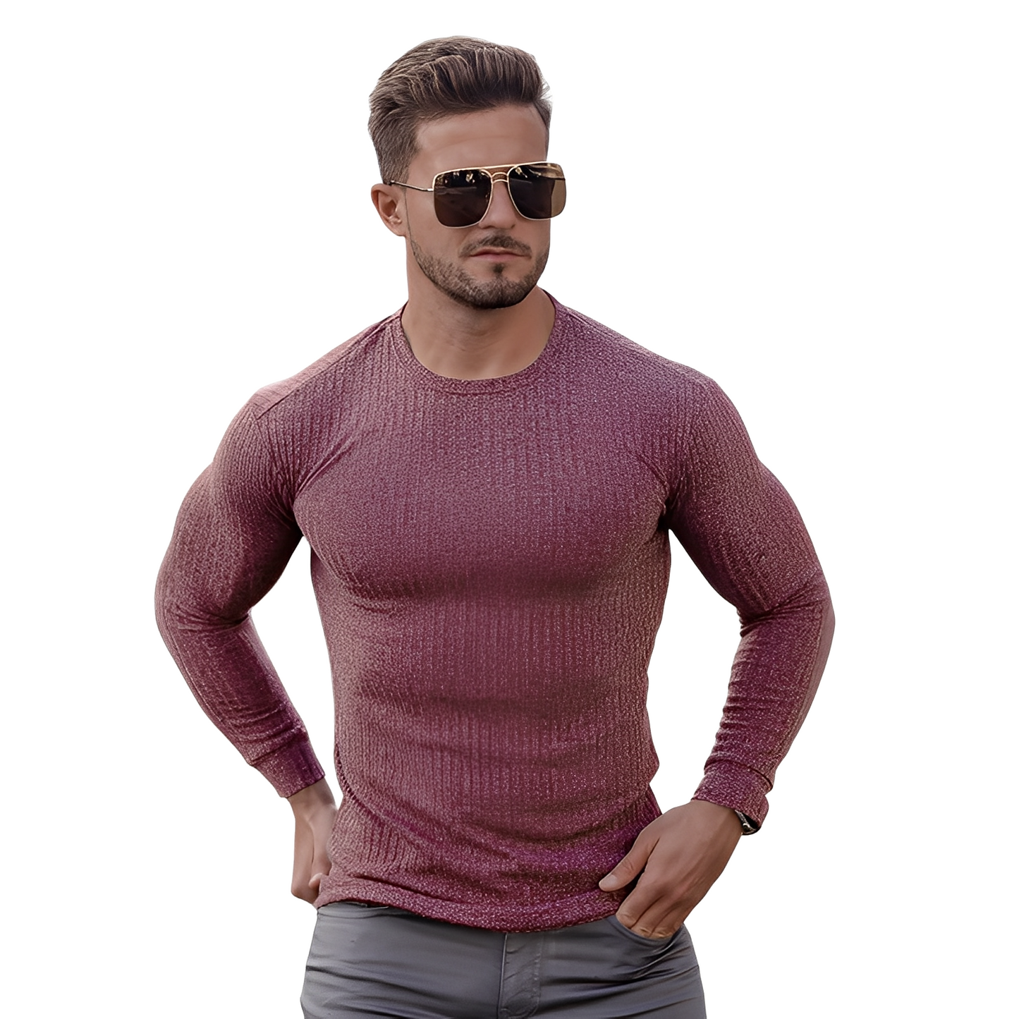 Wynne - Schlicht designter, enger Herrenpullover