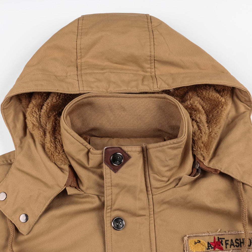 Dominic - Premium Samtjacke mit abnehmbarer Kapuze für Herren