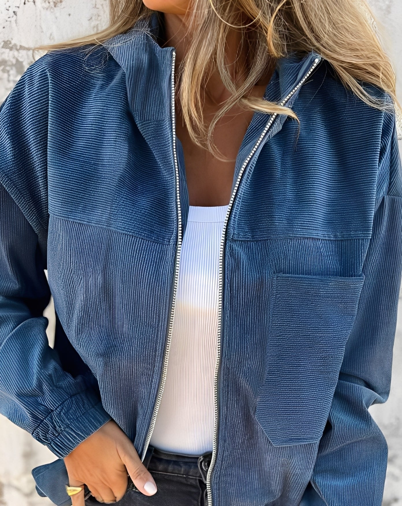 Gillian - Bequeme Damen-Cordjacke mit Kapuze