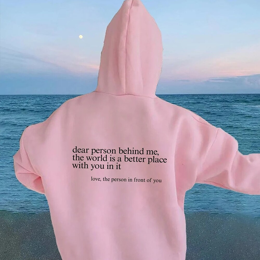 Liebe Person – Hoodie mit Rücken-Spruch