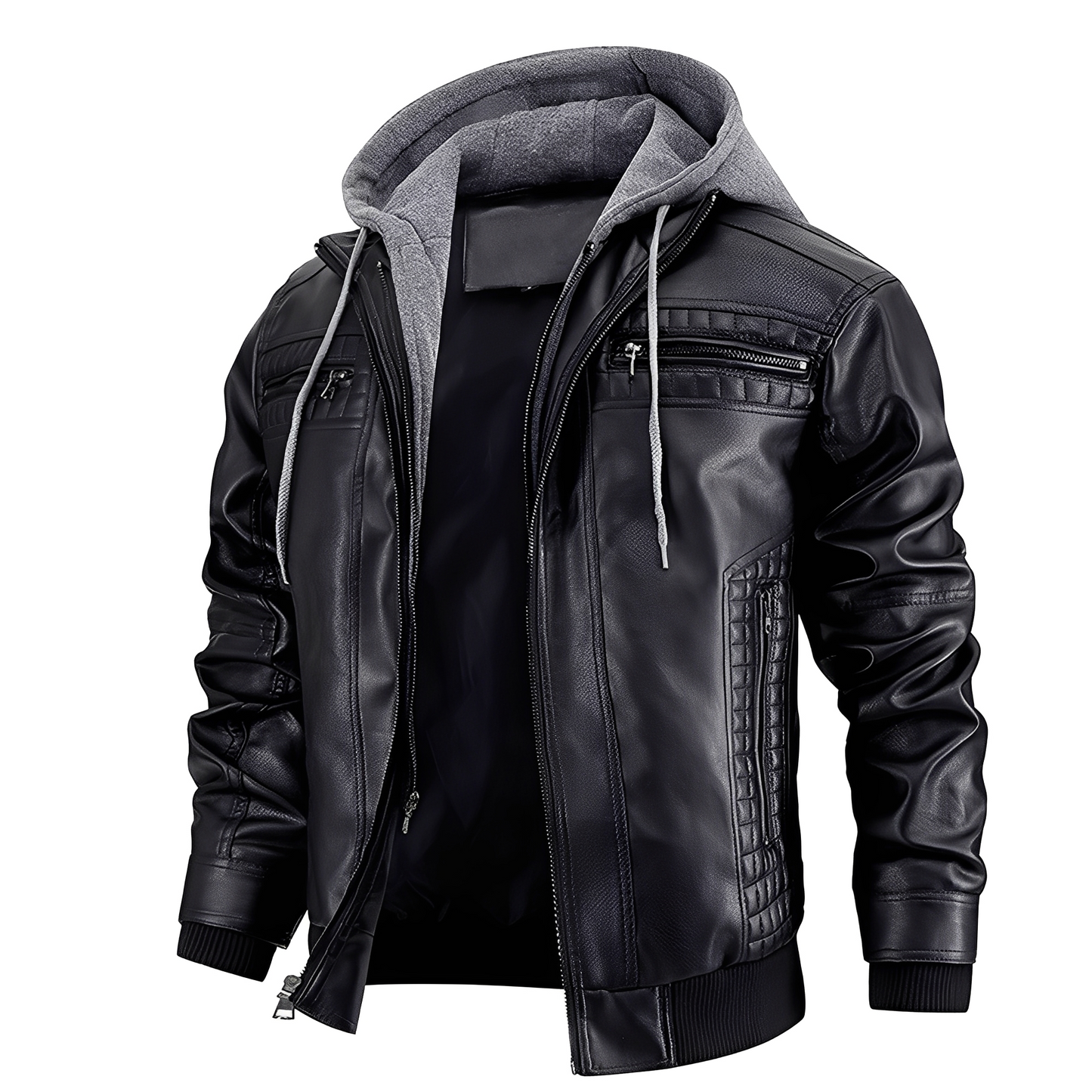 Everard - Klassische Herren-Motorradjacke mit Kapuze