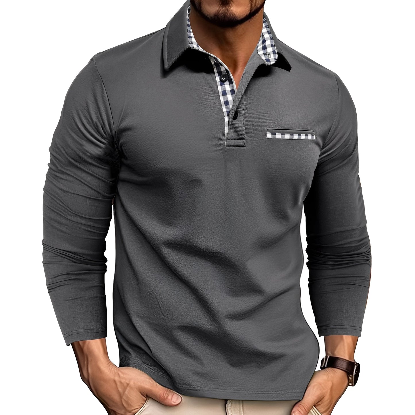 Jerome - Bequemes Herren-Poloshirt mit langen Ärmeln