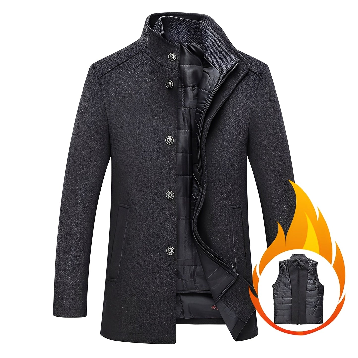 Axton - Elegante Herrenjacke aus Wolle mit Weste