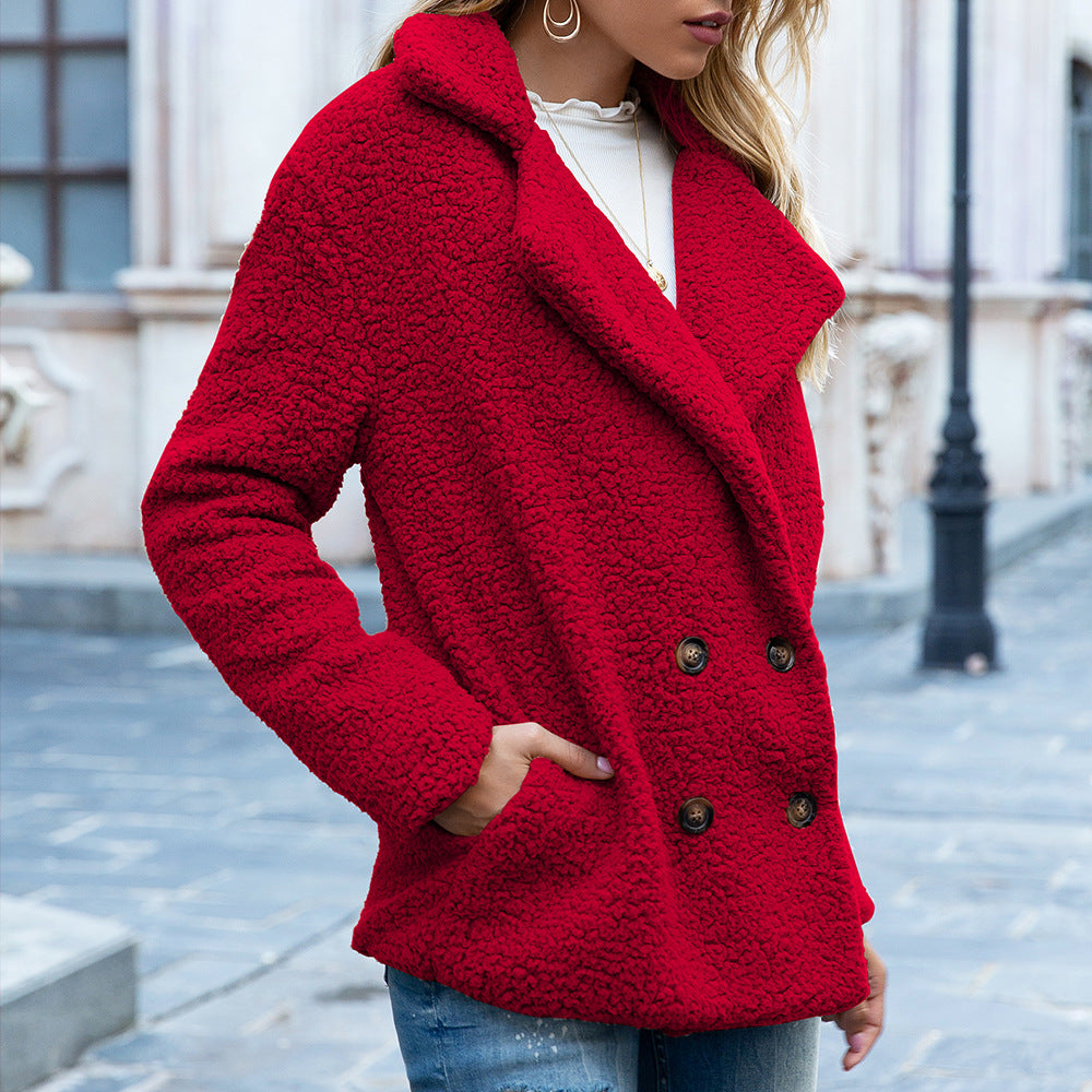 Brianna - Dicke lange Jacke für Damen mit Knöpfen