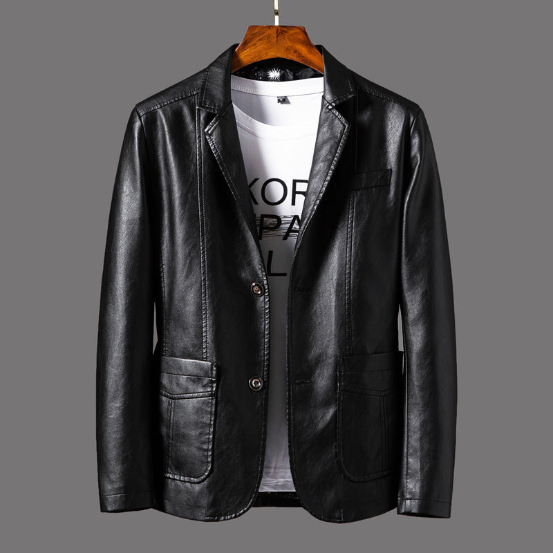 Duncan - Herrenlederjacke mit zeitgemäßem Knopfdesign