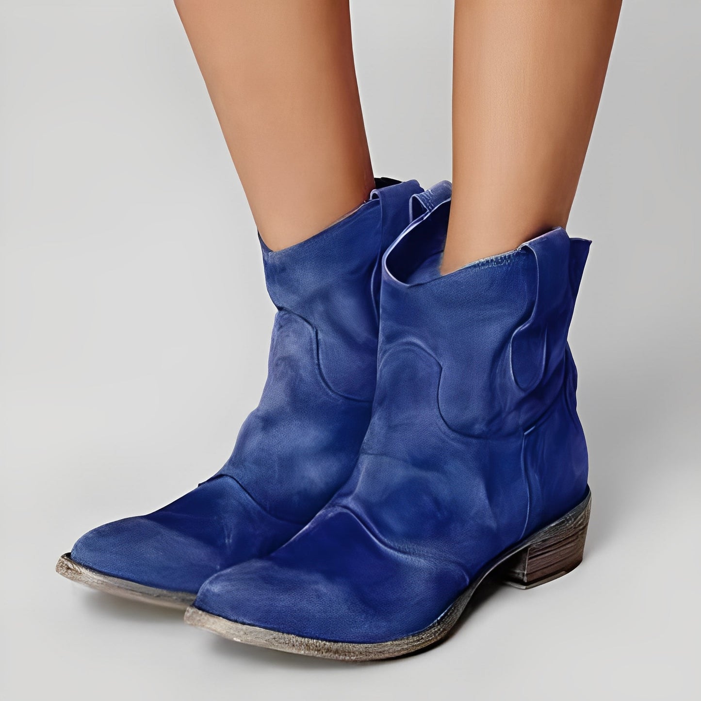 Adaline - Damen-Cowboystiefel im Vintage-Stil mit niedrigem Absatz