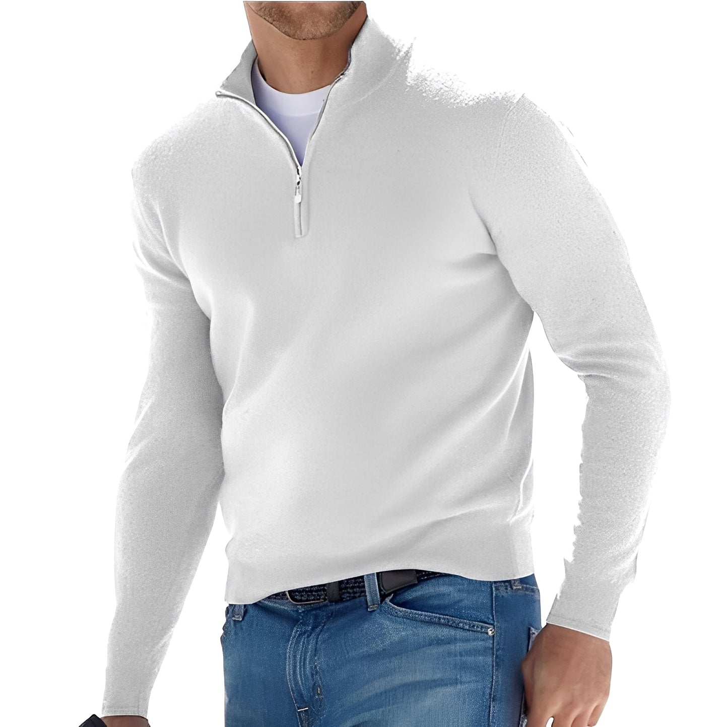 Nash - Herrenpullover mit kurzem Reißverschluss