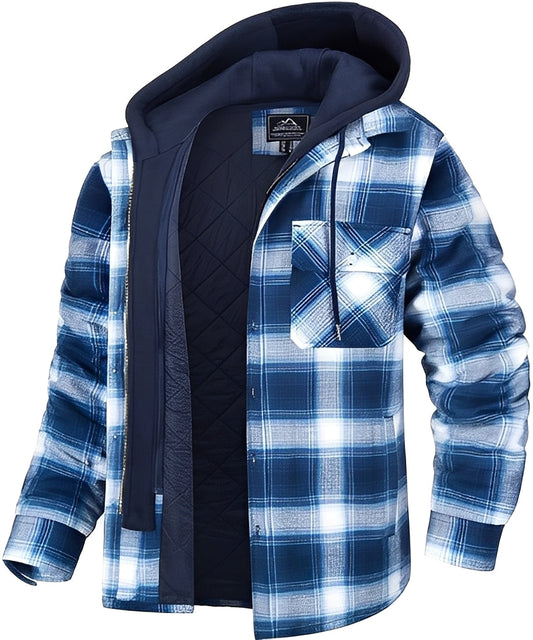 Rodger - Modische karierte Herrenjacke mit Kapuze