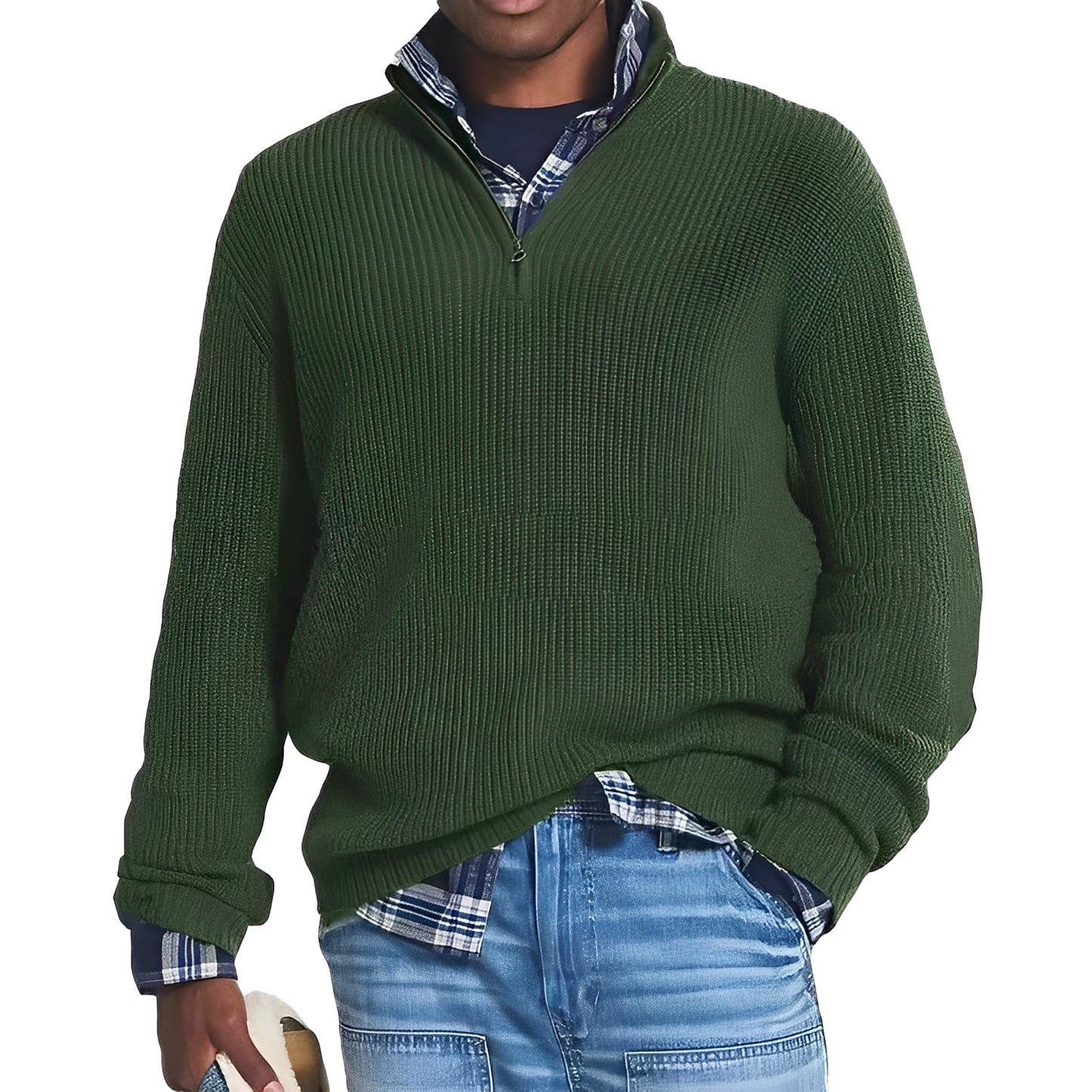 Edward - Zeitgemäßer Kaschmirpullover für Herren mit Zipper
