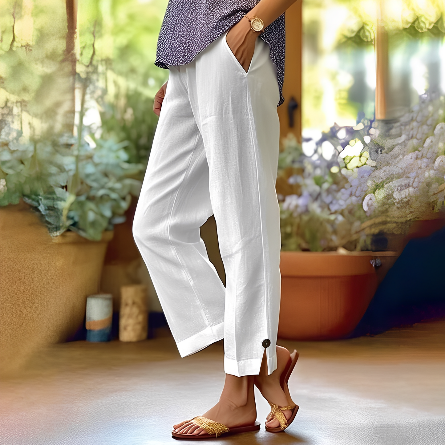 Kassia - Leichte Leinen-Sommerhose für Damen