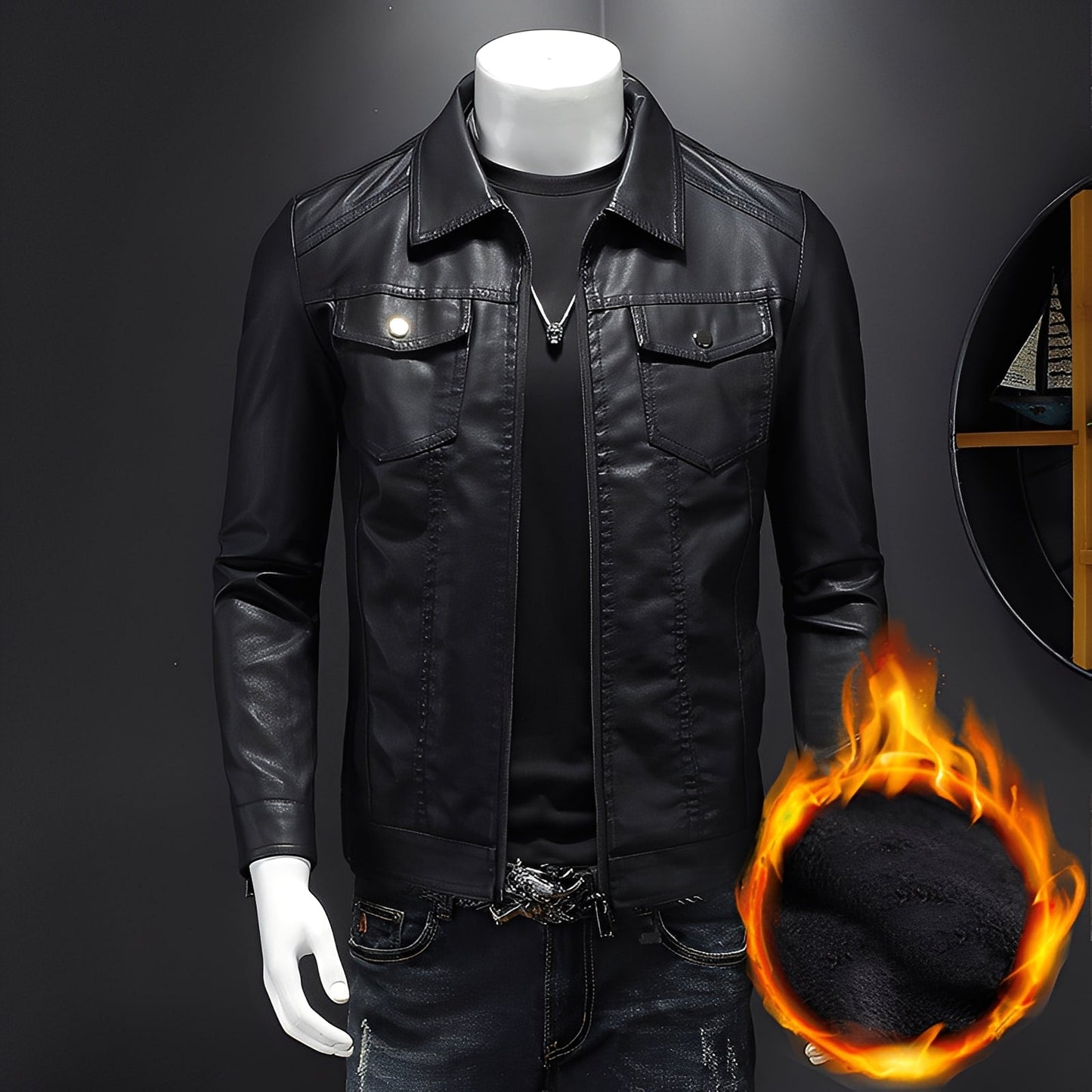 Brycen - Klassische, elegante Herrenlederjacke