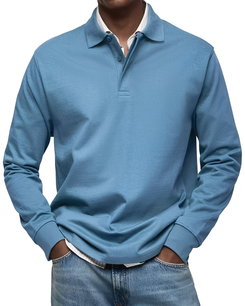 Rowan - Elegantes Langarm-Poloshirt für Männer