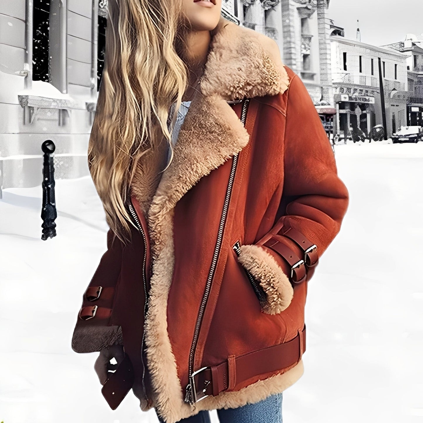 Cassandra - Wärmende Woll-Wildlederjacke für Damen