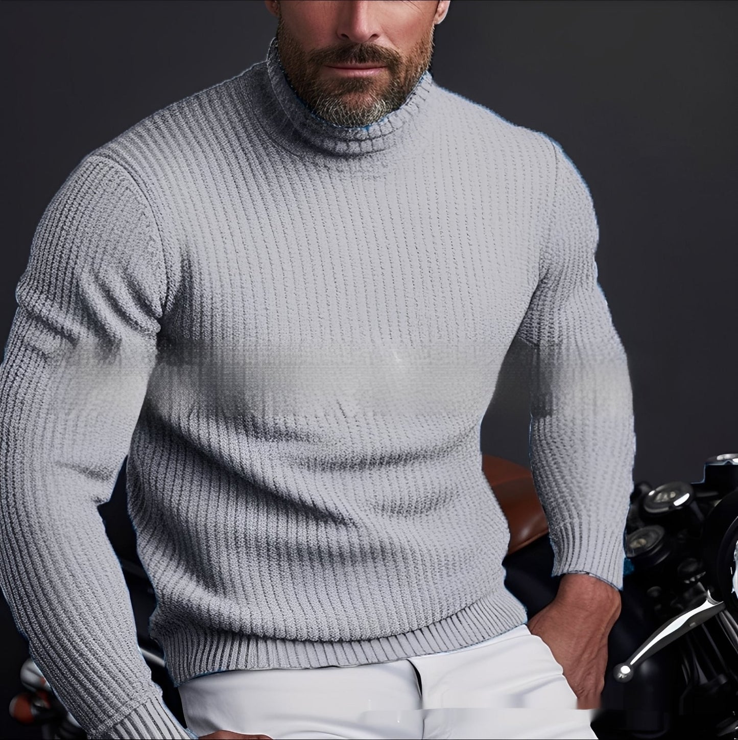 Randolf - Schicker, einfacher Herrenrollkragenpullover