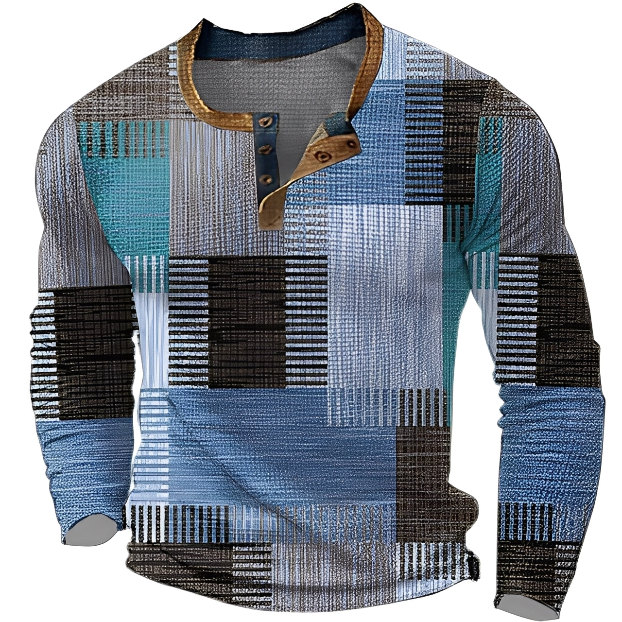 Brennan - Komfortables, bedrucktes Herren-Langarmshirt