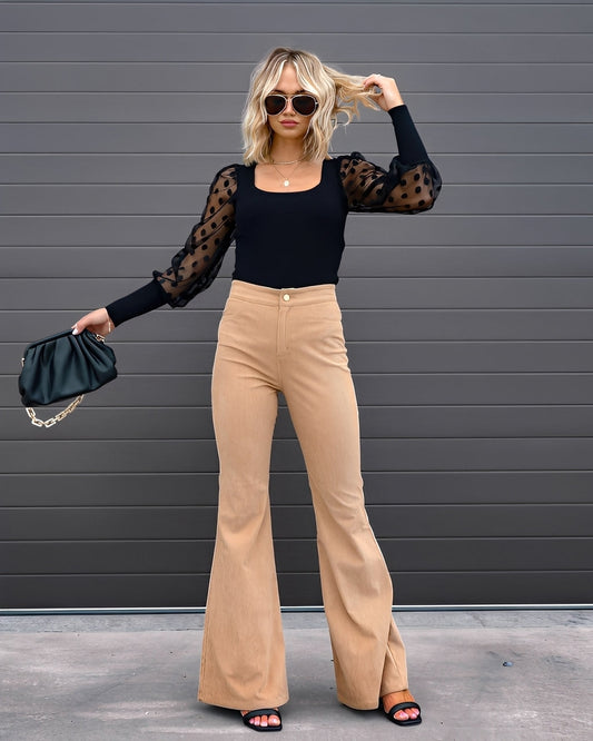 Deziree - Bequeme Damenhose mit weitem Bein und hohem Bund