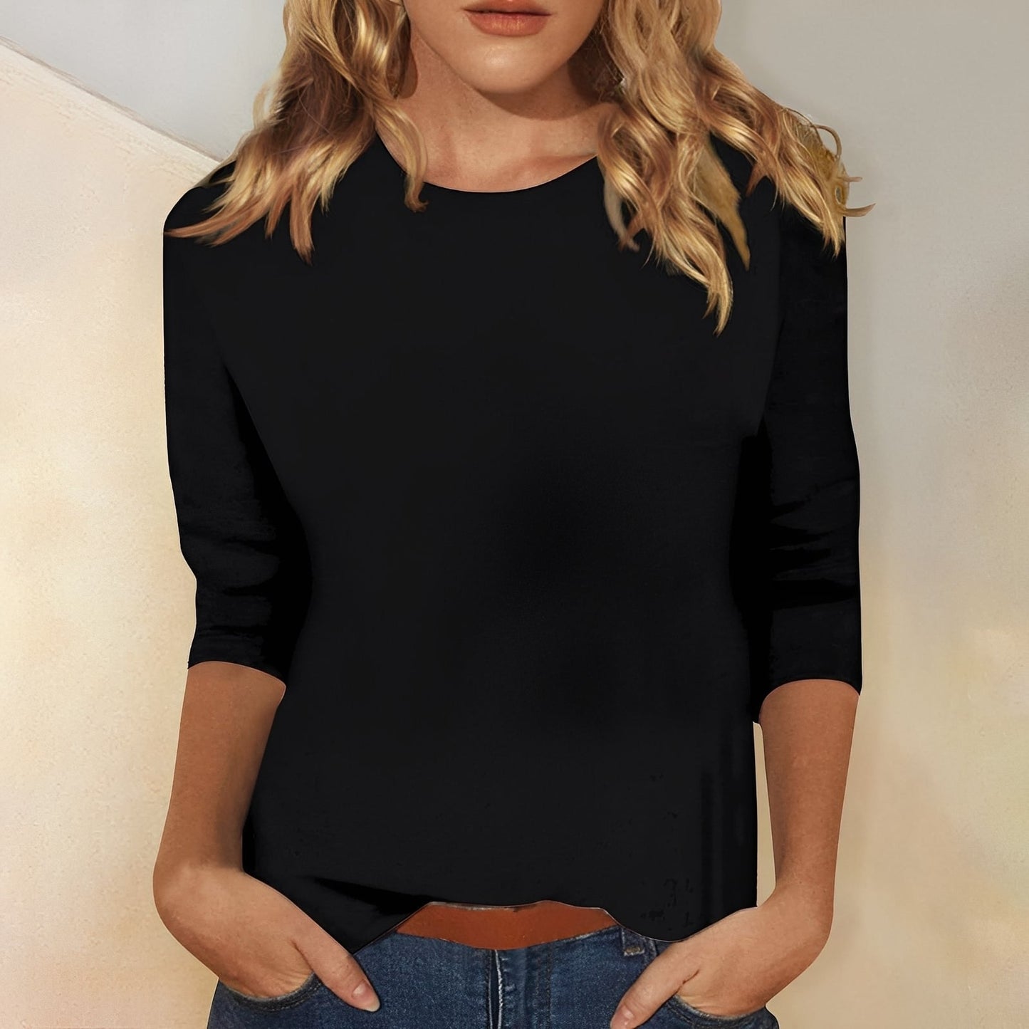 Katherina - Komfortables Damen-Shirt mit langen Ärmeln und Rundhalsausschnitt