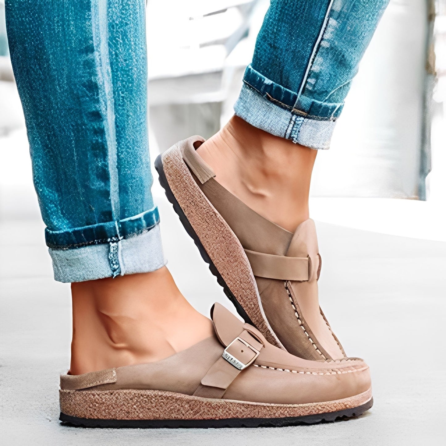 Briana - Damen Slipper-Sandalen mit Bändern und Gemütlichkeit