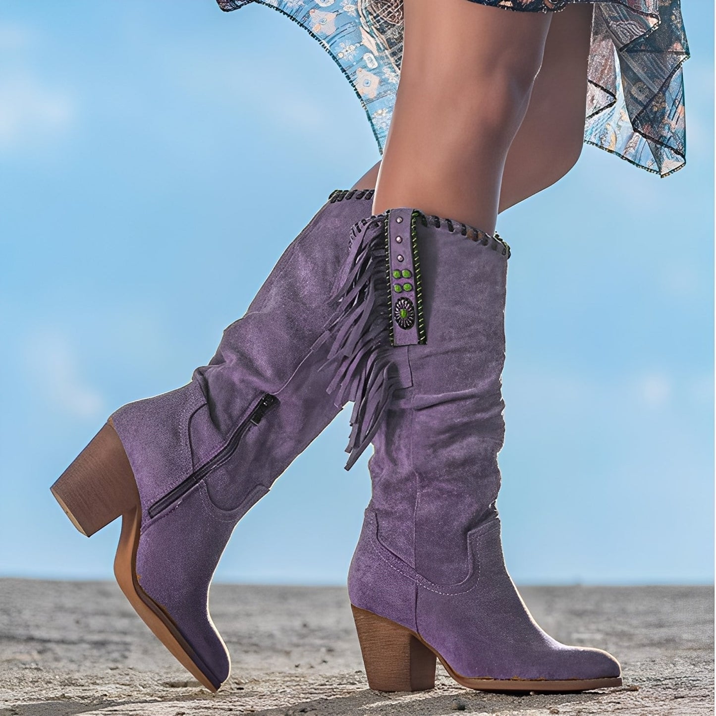 Ronnette - Bequeme Leder-Westernstiefel für Damen