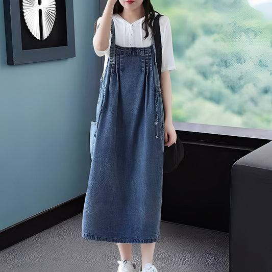 Kelsey - Bequemes Damenjeanskleid mit Taschen